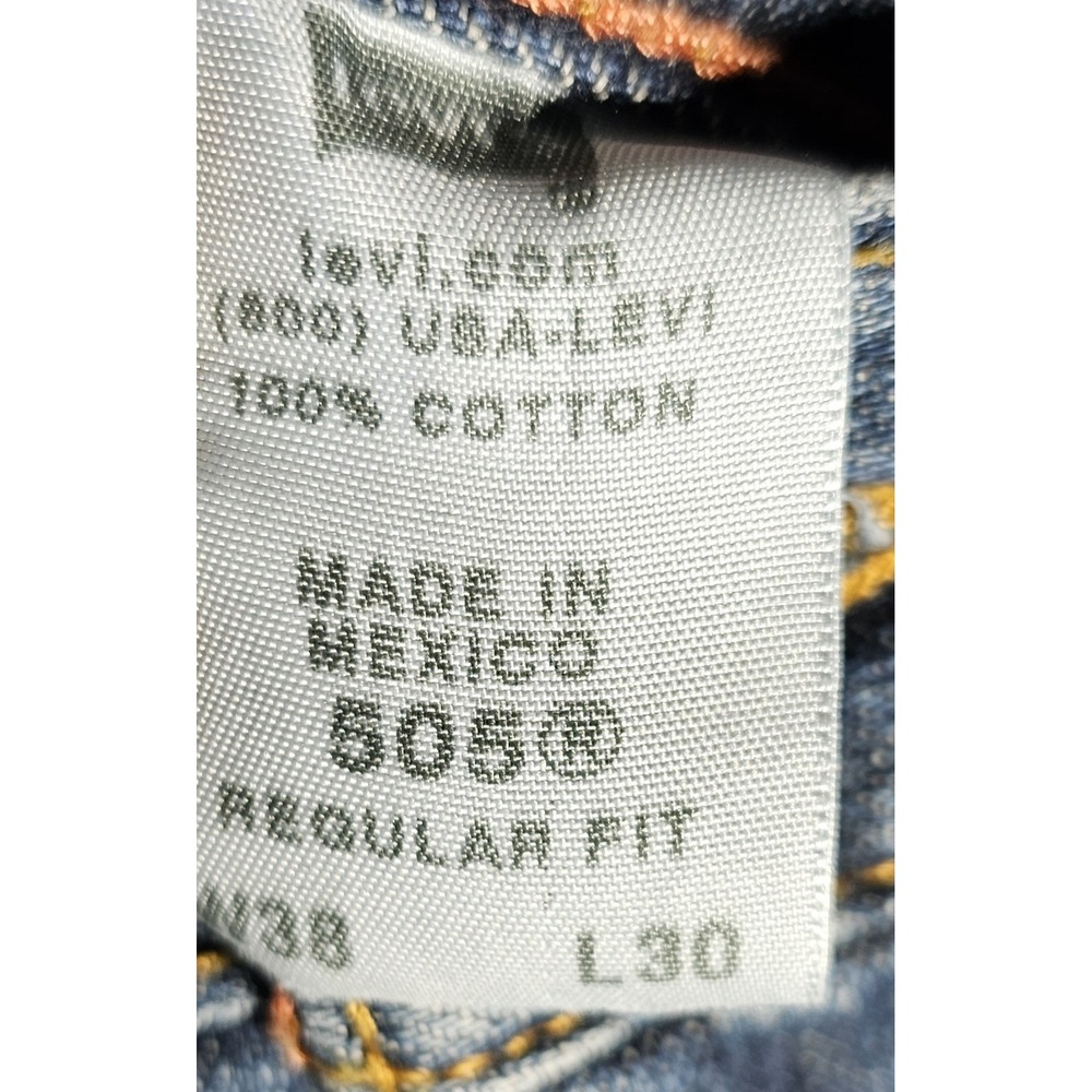 Levis 505 Regular Fit Straight Leg Jeans Mens Size 38x30‎ Blue Medium Wash Denim - Picture 4 of 9